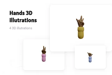 Free Hands - Brown 3D Illustration Pack