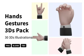 Hands Gestures 3D Icon Pack