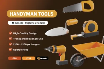 Heimwerkerwerkzeuge 3D Icon Pack