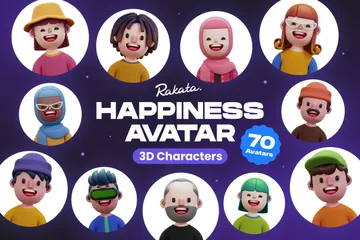 Happiness Avatar 3D Icon Pack