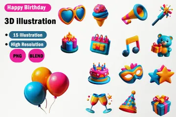 Happy Birthday 3D Icon Pack