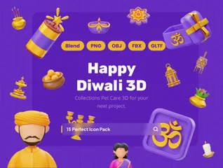 Happy Diwali 3D Icon Pack