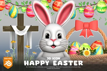 Happy Easter 3D Icon Pack