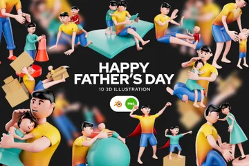 Happy Fathers Day 3D Illustration Pack