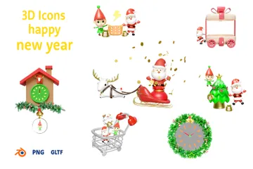 Happy New Year 3D Illustration Pack