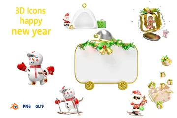 Happy New Year 3D Illustration Pack