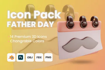 Happy World Father's Day 3D Icon Pack