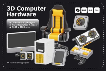 Hardware de computador Pacote de Icon 3D