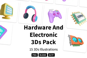 Hardware e eletrônico Pacote de Icon 3D