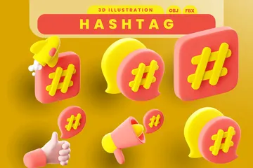 Hashtag 3D Icon Pack