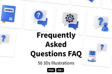 Häufig gestellte Fragen FAQ 3D Icon Pack