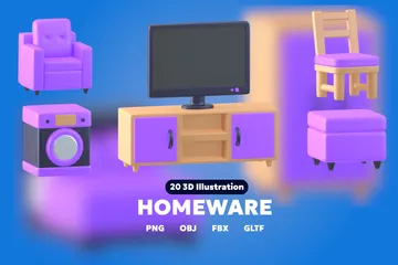 Haushaltswaren 3D Icon Pack