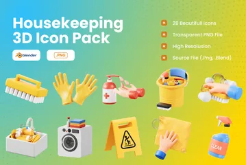 Hauswirtschaft 3D Icon Pack