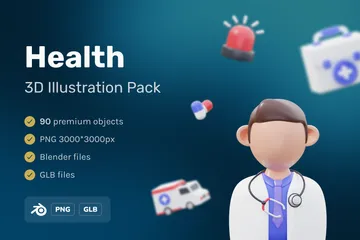 Health 3D Icon Pack
