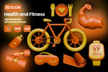 Health And Fitness 3D Icon Pack