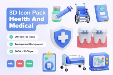 Health And Medical 3D Icon Pack