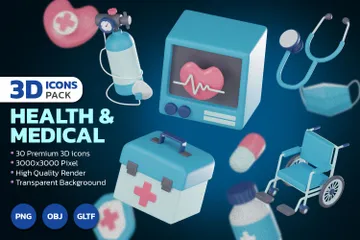 健康と医療 3D Iconパック