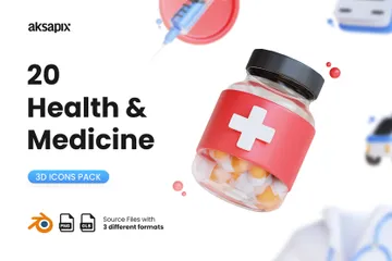 Health And Medicine 3D Icon Pack