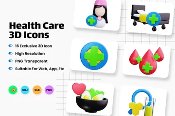 Health Care 3D Icon Pack