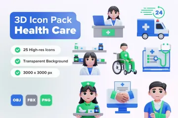 Health Care 3D Icon Pack
