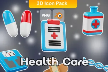 健康管理 3D Iconパック