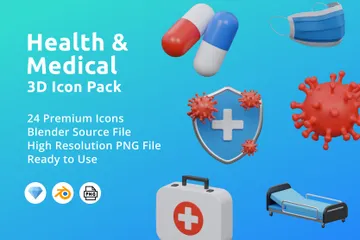 Health & Medical 3D Icon Pack
