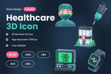 Healthcare 3 3D Icon Pack