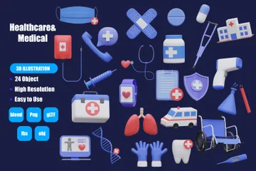 Healthcare And Medical 3D Icon Pack