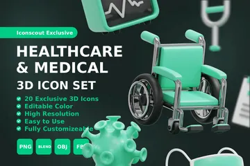 Healthcare & Medical 3D Icon Pack