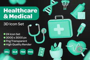 Healthcare Medical 3D Icon Pack