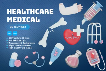 Healthcare Medical 3D Icon Pack