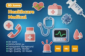 Healthcare Medical 3D Icon Pack