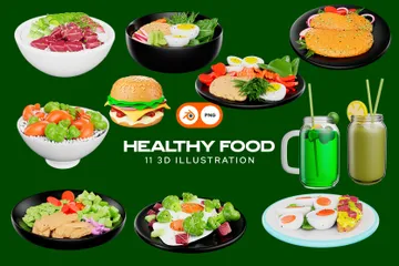 Healthy Food 3D Icon Pack