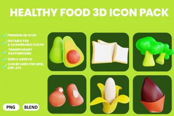 Healthy Food 3D Icon Pack