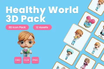 Healthy World 3D Illustration Pack