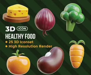健康食品 3D Iconパック