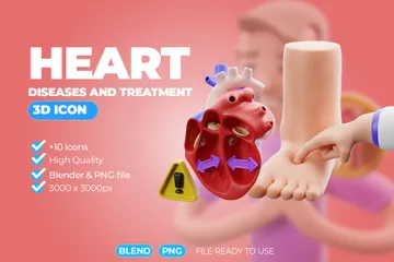 Heart Diseases And Treatment 3D Icon Pack