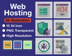 Hébergement Web Pack 3D Icon