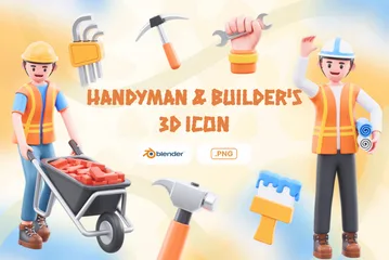 Werkzeugkasten für Heimwerker und Bauarbeiter 3D Icon Pack