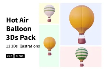 Heißluftballon 3D Icon Pack