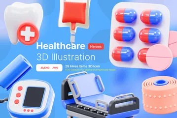 Helden des Gesundheitswesens 3D Icon Pack