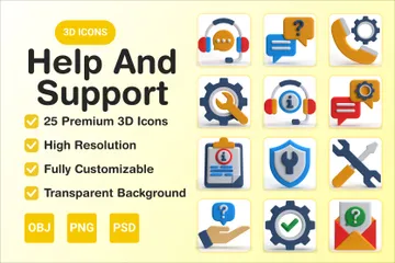 Help And Support 3D Icon Pack