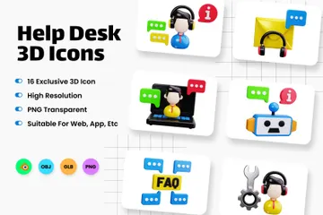 Help Desk 3D Icon Pack