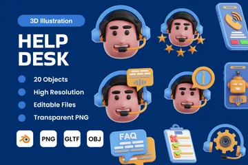 Help Desk 3D Icon Pack
