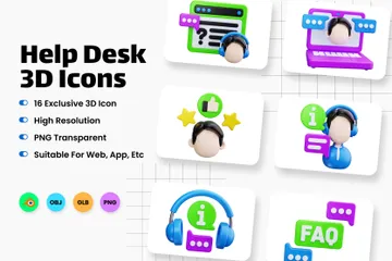 Help Desk 3D Icon Pack