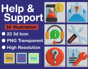 Help & Support 3D Icon Pack