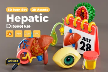 Hepatic Disease 3D Icon Pack