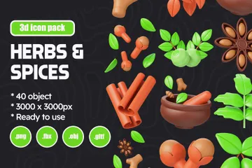 Herbes et épices Pack 3D Icon