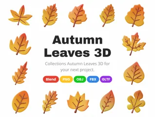 Herbstblätter 3D Icon Pack