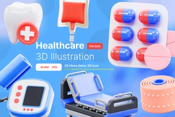 Heróis da saúde Pacote de Icon 3D